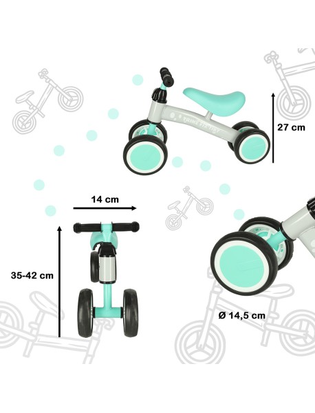 KIK Fix Tiny Štvorkolieskové šedo-mintové